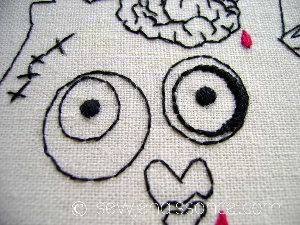 Embroidery PDF Pattern Zombie Owl